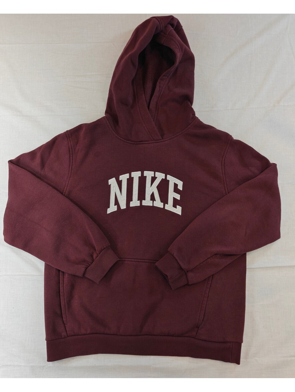 Nike Men’s XL Burgundy Maroon Spellout Pullover Fleece Hoodie